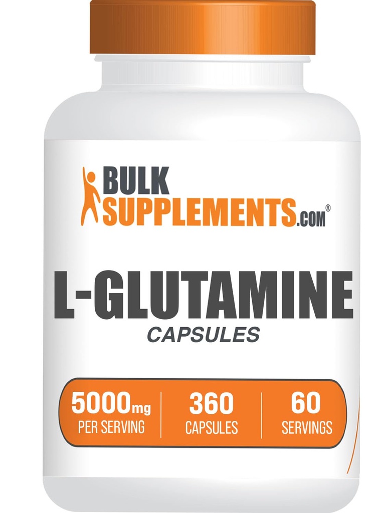 BulkSupplements.com L-Glutamine Capsules - Glutamine Supplement, Aminozuur Supplement - Glutenvrij, 6 capsules per portie (5000mg), 360 Tellen (pakket van 1)