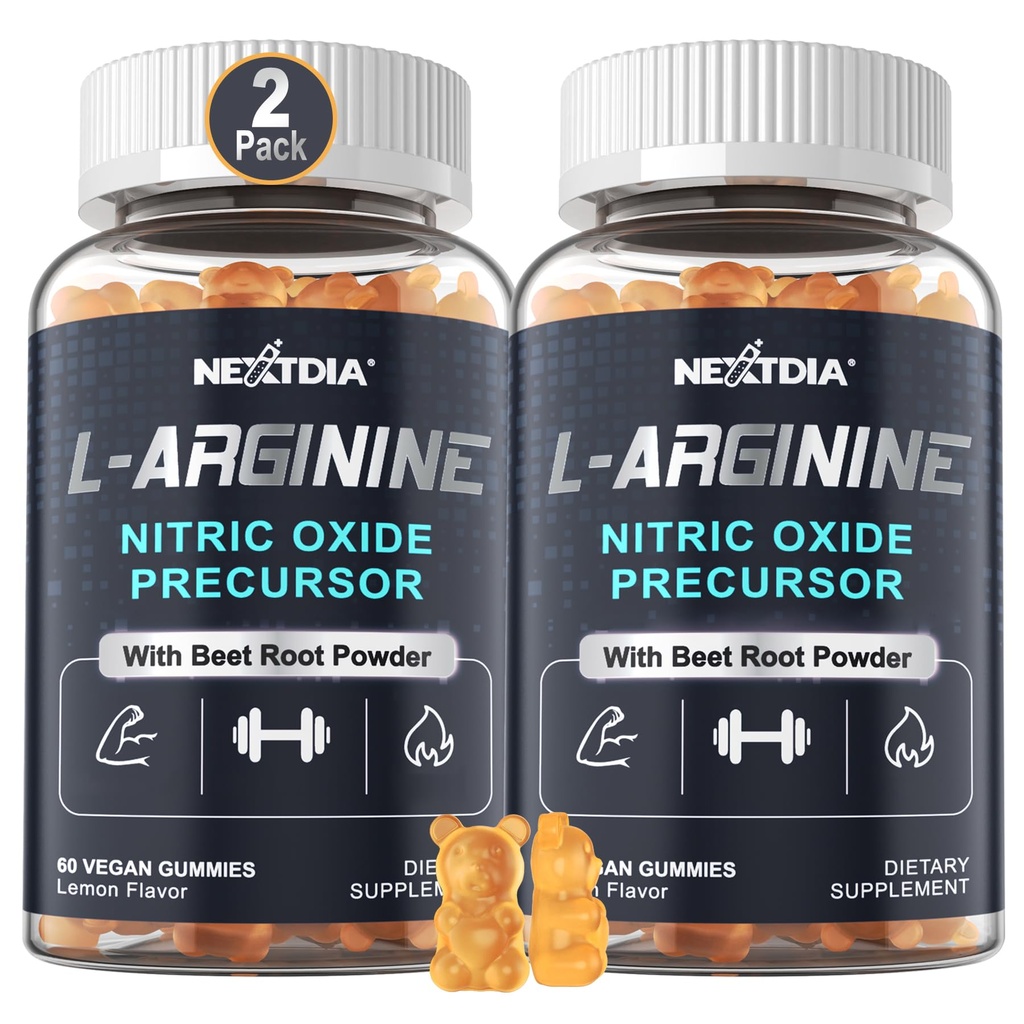 Suikervrij L Arginine Nitric Oxide Gummies 1300mg voor mannen en vrouwen met L Citrulline, Beetwortel, B3 
