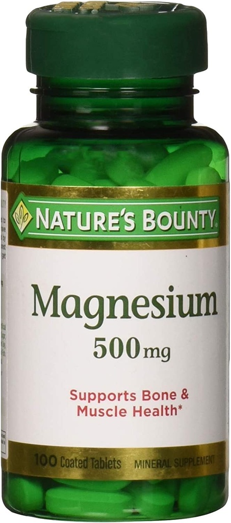 Nature's Bounty Magnesium 500mg, 100 Telling, Verpakking van 2