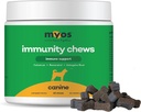 MYOS Immuniteit Kauw voor honden - Immuunsysteem Ondersteuning, Antioxidanten, Helpt Cellular Health & Vitality- met Colostrum, Resveratrol, Astragalus Root, en Paddenstoelen- Dagelijkse Kauwbare Supplement