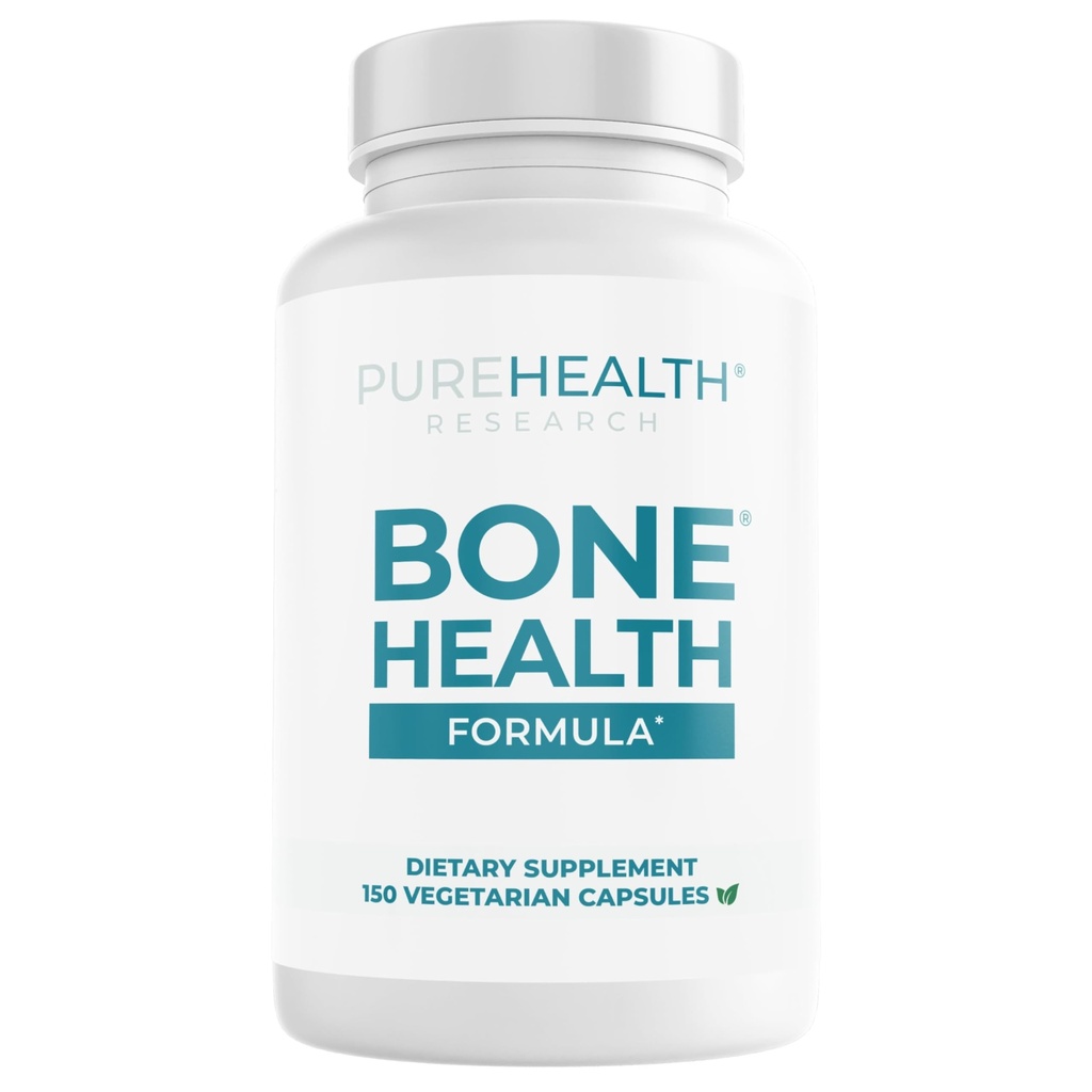 PUREHEALTH ONDERZOEK Bone Health Formula Calcium & Magnesium Supplement - met ijzer, zink, koper, vitamine D, C, K2 & More - Bone & joints Vitaminen voor vrouwen en mannen, 150 capsules