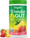 Orgain Biologische Wonder Gut Fiber Supplement Powder, 5 in 1 Blend met 1 miljard Probiotica, Groenen, Vitamine C, Adaptogenen voor Gut Health en Immune Support, Non-GMO, Aardbei Lemonade, 7,05 oz