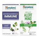 Himalaya Ashwagandha + Immune met vitamine C voor actieve immuunondersteuning & Hello Alert Mind for Energy, Focus & Attentie, 60 capsules Elke - bundel