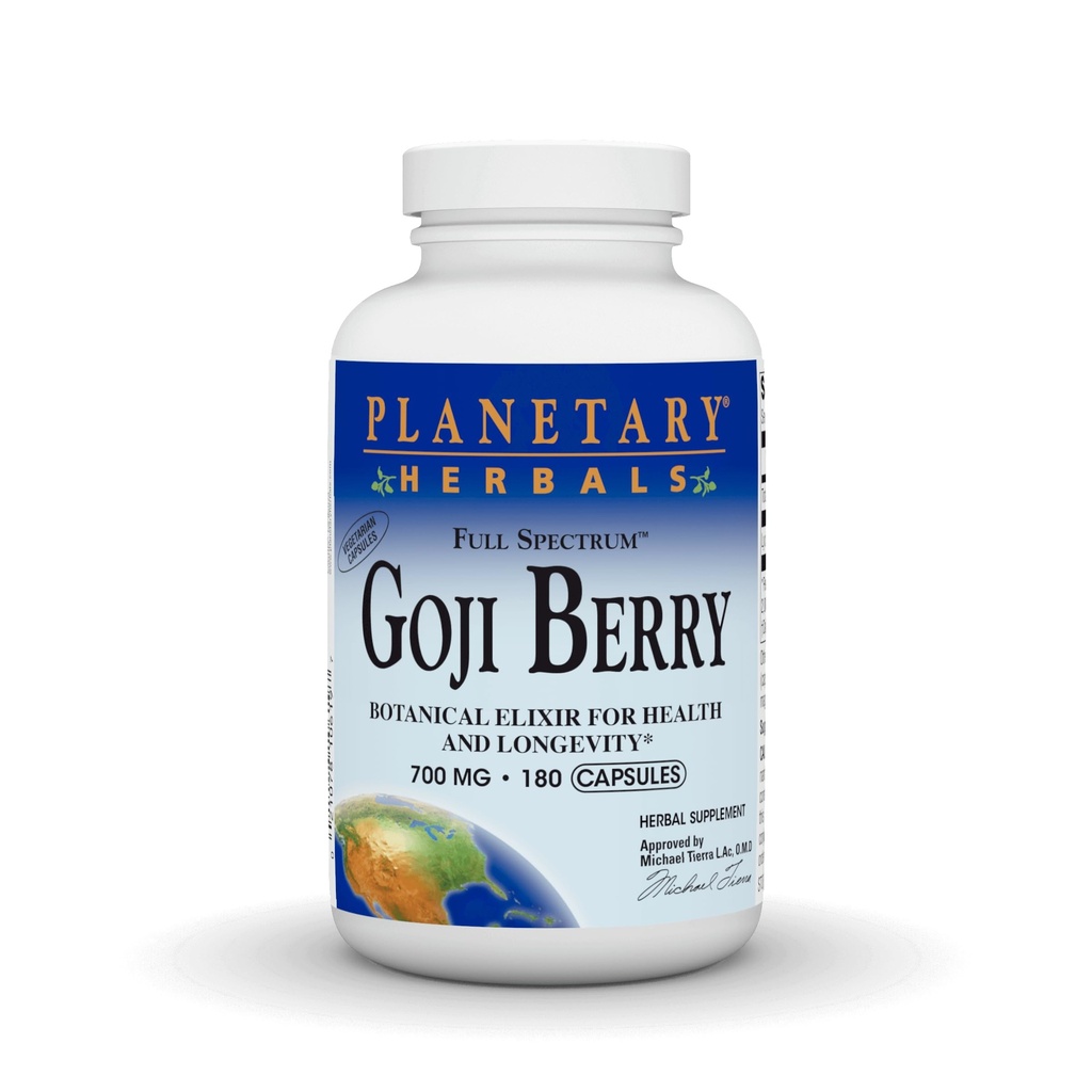 Planetaire kruiden Goji Berry Full Spectrum 700mg, Botanical Elixir voor gezondheid en duurzaamheid,180 Vegetarische capsules