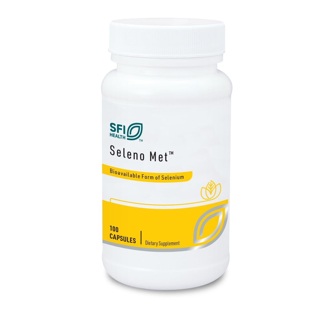 Klaire Labs SFI Health Seleno Met - 200 Milligrammen Selenium als Hypoallergeen Selenomethionine, Bio available Antioxidant Support with No Gist, Dairy & Gluten-Free (100 Capsules)