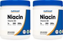 Nutricost Niacin Vitamine B3 Poeder 250G (2 verpakkingen) - 500 Gram - 1G Per portie (inbegrepen in de verpakking)