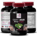 Gray Hair Supplement - GRAY HAIR REVERSE - haar revitalisering, intense haarkleur, natuurlijke glans, dynamische kleur, vernieuwde haaruitstraling, haar gloeien, frisse levendigheid, kleur re-energizer 1Bot 60Caps
