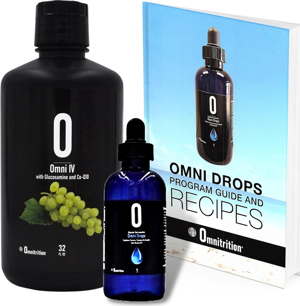 Omnitrition Omni Drop Bundle - Bevat twee producten: Omni Drops Diet Drops met vitamine B12-4 oz met programmagids en Omni IV (Omni 4) Vloeibare vitaminen en mineralen met Glucosamine en Co-Q10