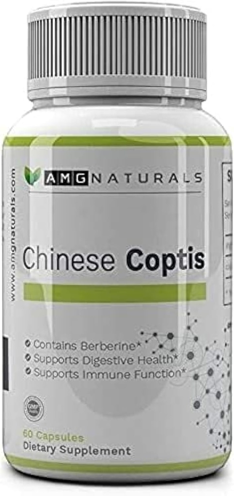 Chinese Coptis (coptis chinensis) - Geen Binder, Geen vulstoffen - Krachtige hele kruiden Huang Lian Su - Goldthread 550mg Berberine Coptisine - Verpakking mei Vary