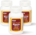 Rugby Timed-Release Niacin 1000mg Dieetsupplement voor volwassenen voor energie, circulatie en stofwisseling ondersteuning, 100 Captabs (verpakking van 3)