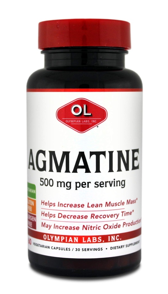 Agmatine 500 mg par portion, 60 capsules végétariennes