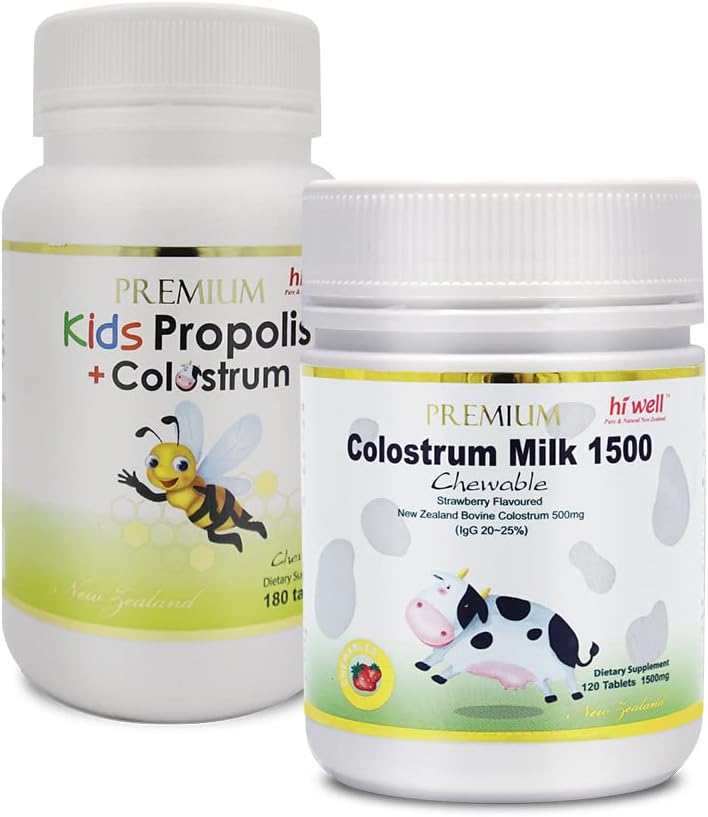 Kids Grass-Fed Colostrum en Propolis Pack (Nieuw-Zeeland Colostrum 1500 + Kids Propolis Plus Colostrum)