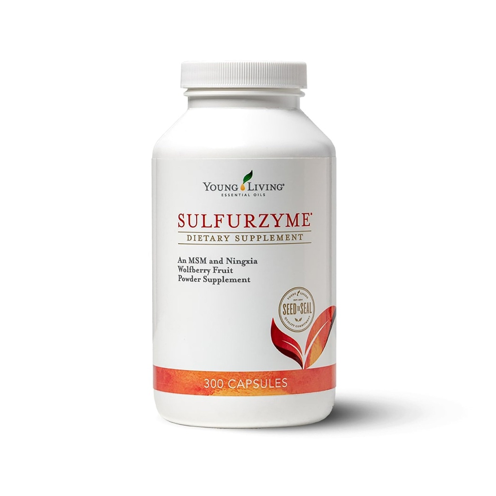 Young Living Sulfurzyme, 300 Capsules, ondersteunt Joint Health, bevordert gezonde huid en haar, hulpmiddelen in het algemeen welzijn met MSM en Wolfberry Powder Blend