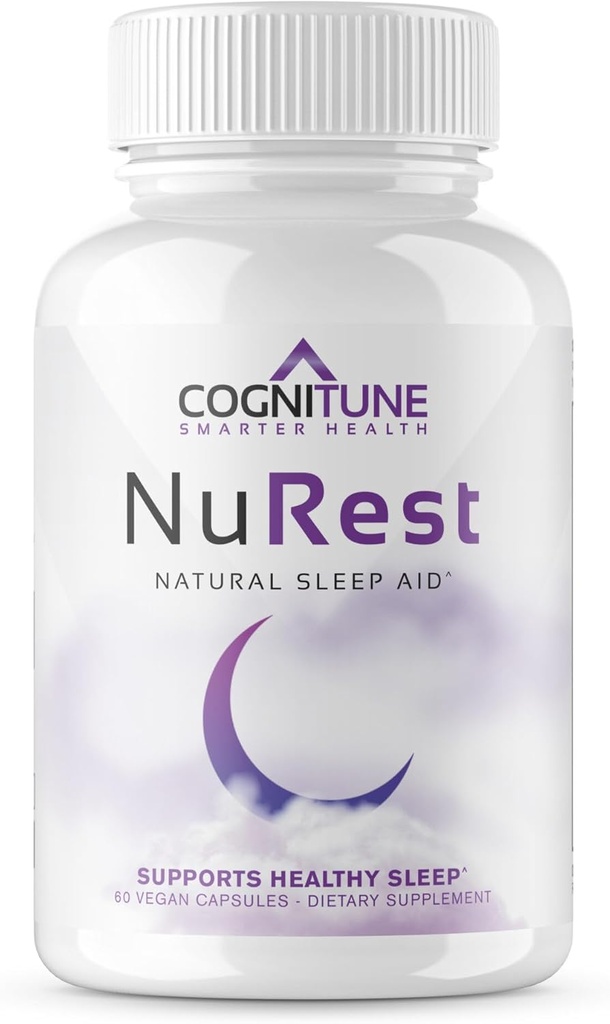 CogniTune Natural Sleep Supplement - Non Habit vormend slaappillen, Niet Drowsy Herbal Slaaphulp Formule w/Melatonine, Valeriaanwortel, Lemon Balm, Kamille, GABA, L-Theanine, Magnesium, Aminozuren