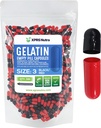 XPRS Nutra Maat 3 Lege capsules - 500 Telle Lege Gelatine Capsules - Pillen DIY Capsule Vulling - Pure Bovine Pill Gel Caps Vulbare Do-It-Yourself Vitaminen en Supplementen (Zwart/Rood)