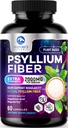 Psyllium Husk Fiber Supplement 1500mg - Vegan Prebiotic, Oplosbare vezel voor dagelijkse Digestieve Gezondheid & Regularity Support, Natuurlijke Psyllium Powder Caps, Sugar-Free, Non-GMO & Gluten-Free - 60 Capsules