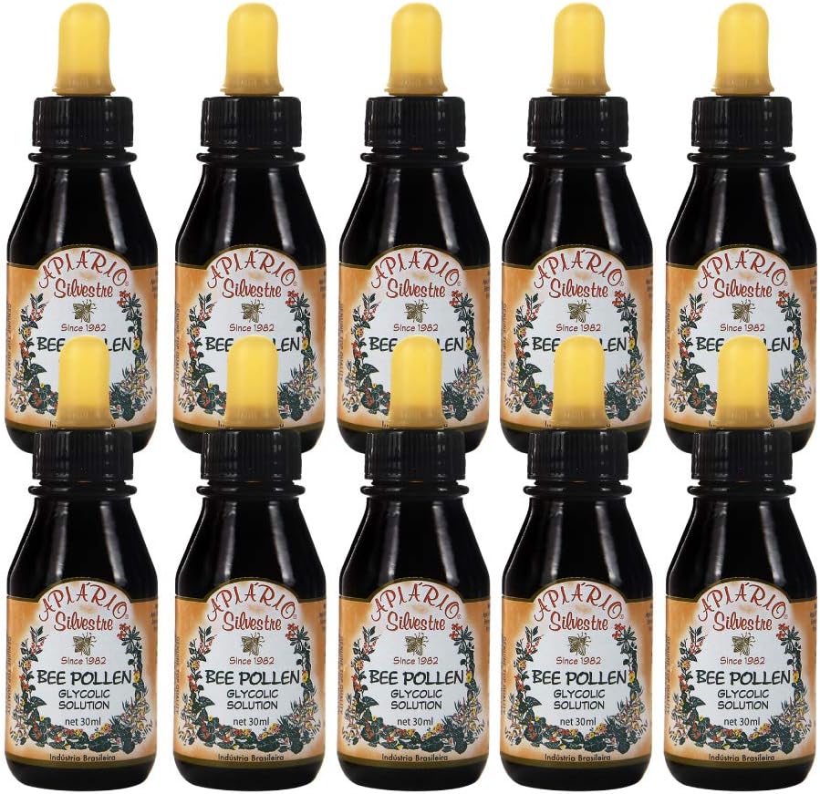 10 Flessen Apiario Silvestre Braziliaanse bijenpollen Liquid Glycolic Extract -Niet alcoholisch, wasvrij