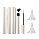 lasenersm 4 Pieces 5ml Aluminium Lege Eyeliner Tubes Navulbare Eyelash Groei Liquid Bottle Plastic Eyeliner Vials Tube met Borstel Eyelash Groei Oil Mascara Tube met 2 Mini Funnels, Matte-Zilver