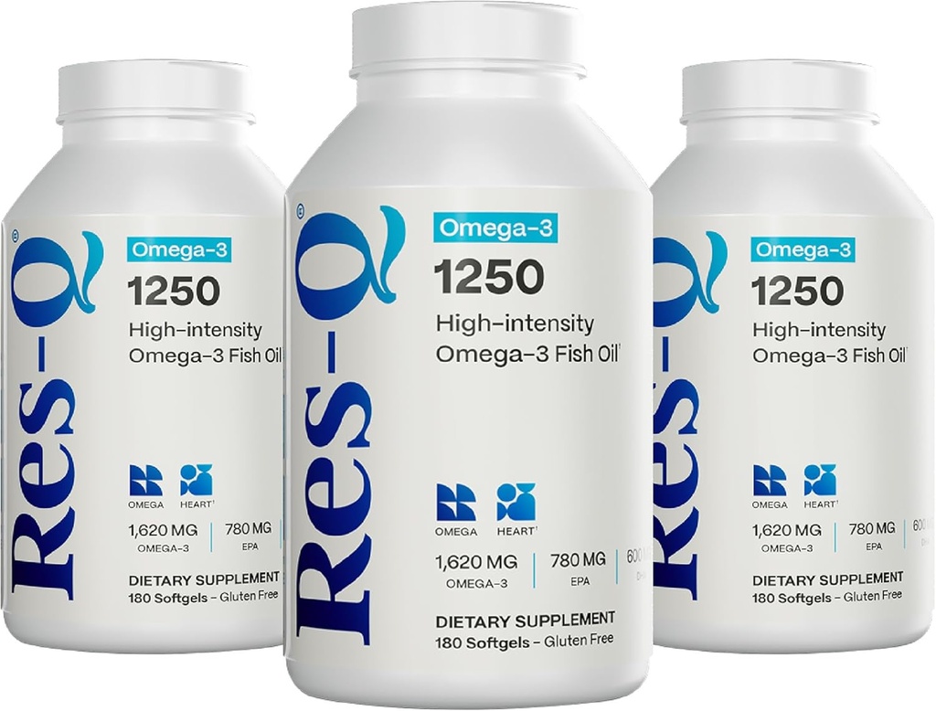 Res-Q 1250 Omega-3 Fish Oil Capsules 3-pack