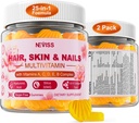 Multivitamine sans sucre pour les femmes Gommies avec Biotine 5000mcg, Collagène MSM Acide hyaluronique, Complexe Vitamine A C D3 E & B et Méthyl Folate & B12, Multivitamines organiques pour les ongles de peau de cheveux, énergie