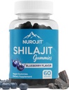 Shilajit Gummies, Blueberry Flavor, Himalaya Extract, Lab Getest, Non-GMO, Glutenvrij, Veganistisch Vriendelijk, Mess-Free alternatief voor Resin, Eenvoudige toevoeging aan dagelijkse Routine, 60 Veganistische Gummies