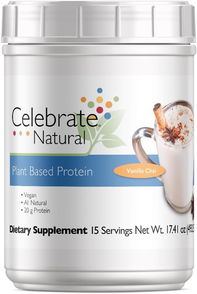 Vier vitamines Vegan Proteïne Poeder - Alle natuurlijke plantaardige gebaseerd eiwit Shake Mix - 20g Pea Proteïne & 3g Fiber, voor post-Bariatrische Chirurgie - Vanilla Chai (15 porties)