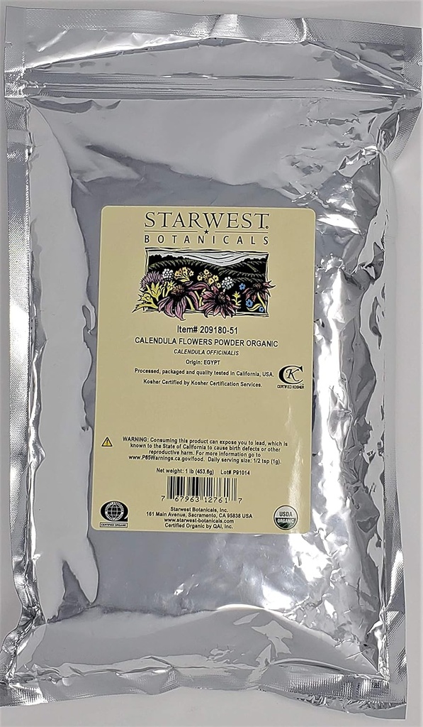 Starwest Botanicals Biologische Calendula Bloemen Poeder, 1 pond
