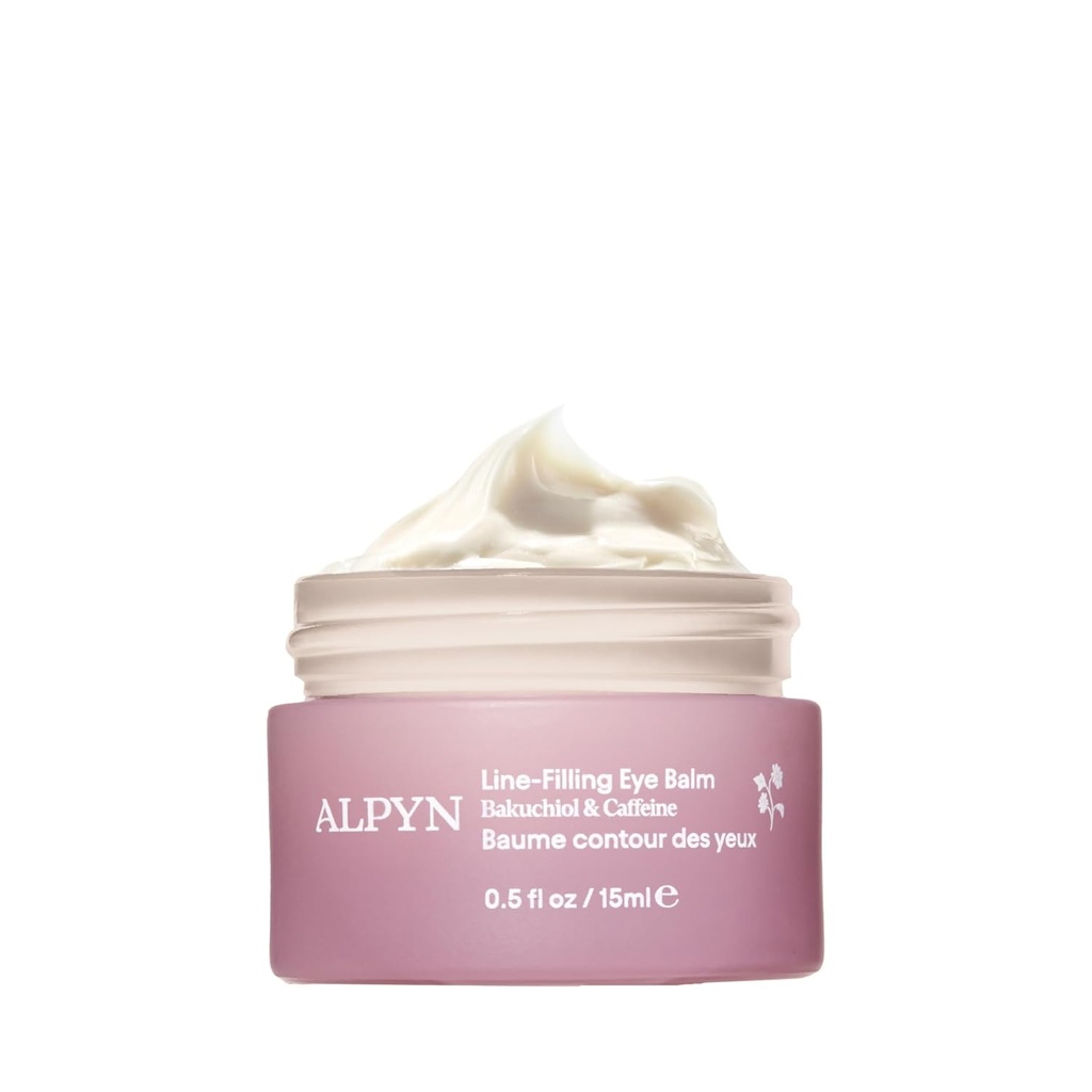 Alpyn Line-Filling Eye Balm met Bakuchiol & Cafeïne, Verminder de look van fijne lijnen & rimpels, Minimaliseer het uiterlijk van gezwollenheid & Target Dark Circles, 0,5 oz / 14 ml