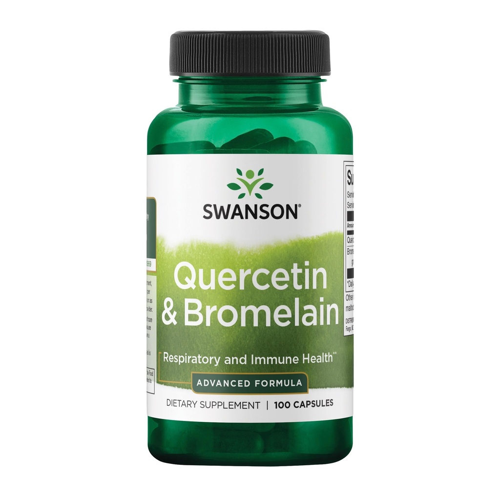 Swanson Quercetin & Bromelain-Promote Respiratory Health Support-Aid Seasonal Imune System Health-Support Cholestérol Niveaux Déjà avec/i Plage normale 100 Caps (250mg Quercetin/78mg Bromelain)