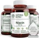 Natuurlijke Nutra Niacin supplement voor energie, helpen handhaven lichaamsvet, verbeteren van de spijsvertering, bevordert huidgezondheid, Boost energie en hersenen functie, Non-GMO, Glutenvrije, 100 mg, 100 tabletten (pakket van 2)