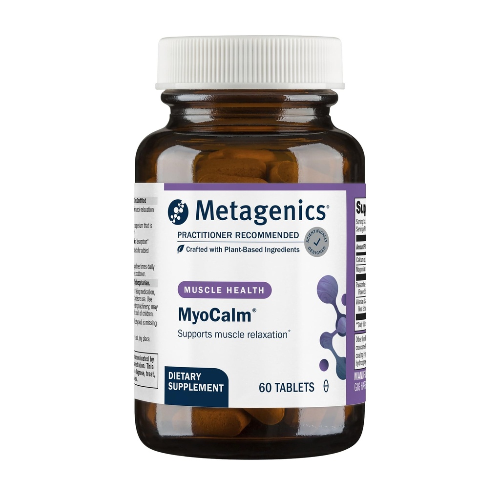 Metagenics MyoCalm - Calcium & Magnesium Supplement for Muscle Relaxation* - with Passionflower & Valerian Root for Enhanced Absorptie - Non-GMO, Gluten-Free & Vegetarian - 60 Tablets