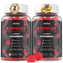 Cerveau & Mood Support Gummies, Complexe Super Vitamine B pour les hommes et les femmes, All B Vitamine B1 B2 B3 B5 B6 B7 Folate MethyB12 avec PABA, Inositol, Choline, Supports MTHFR Gene & Energy, Vegan, 120Ct