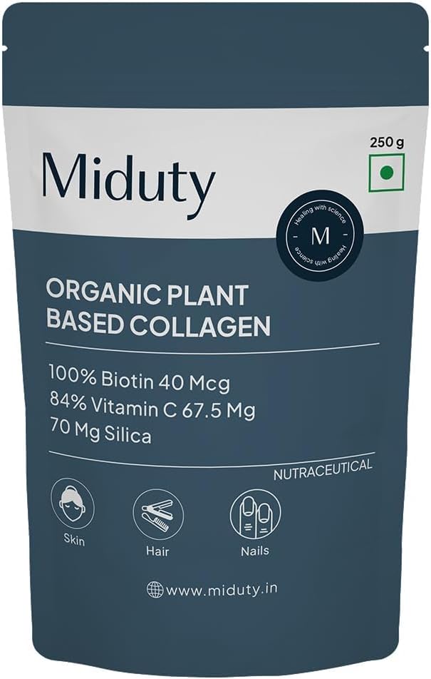 Generieke biologische collageen poeder, collageen supplement, huid, haar & nagels, huid voedende formule, plantaardige collageen, biologische collageen poeder Pack - 250gm