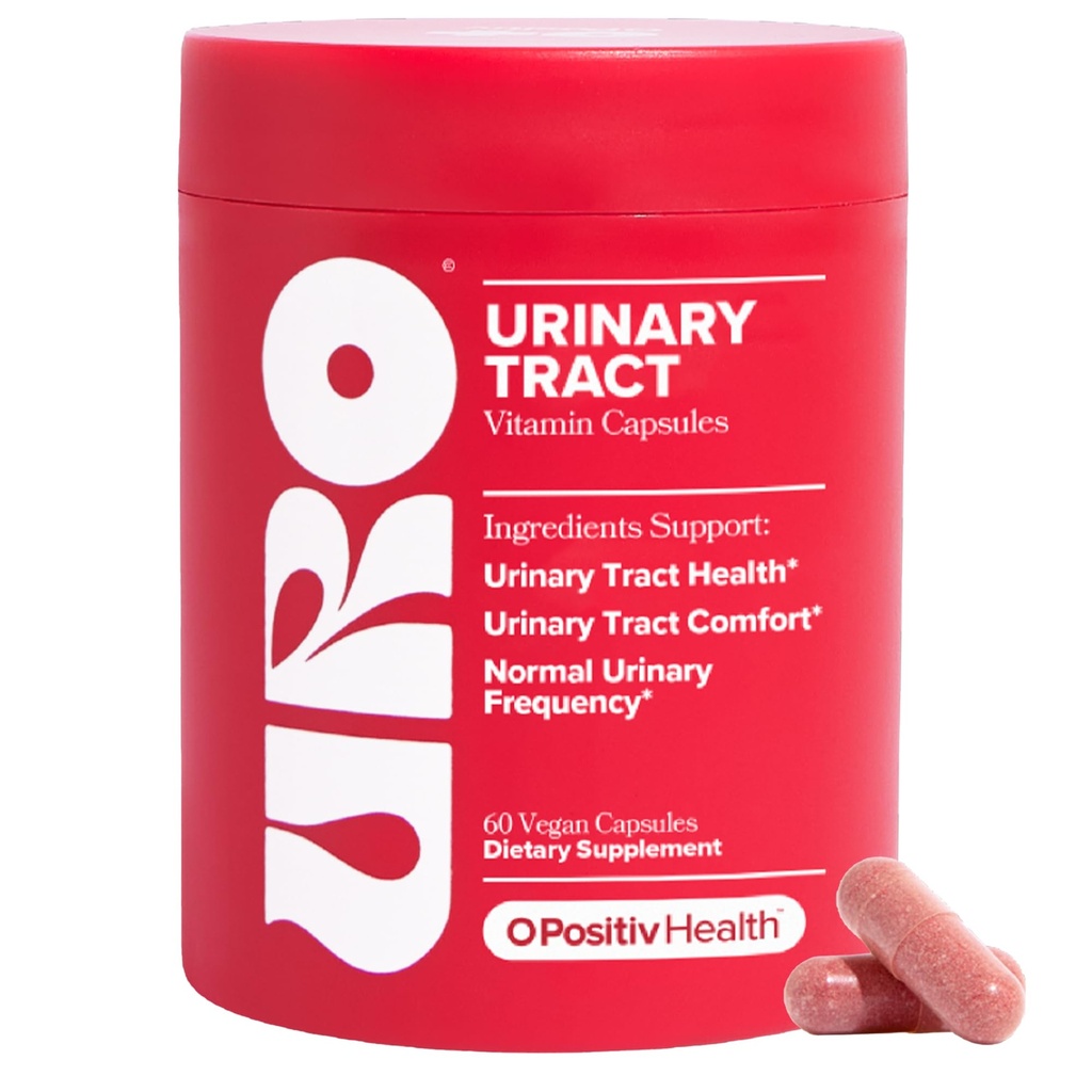O Positiv URO Urinaire Tract Health Supplement voor vrouwen, 60 Tel (pakket van 1) - Urinaire ondersteuning Vitaminen met Pacran Complete Cranberry Extract, D-Mannose, & Vitamine C - Vegan & Glutenvrije