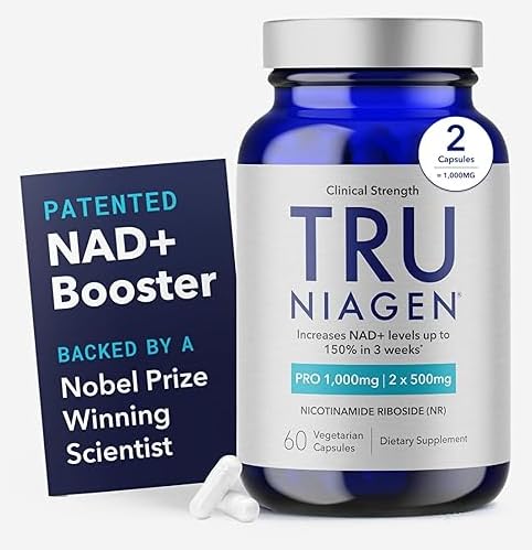 TRU NIAGEN PRO NAD+ Supplement voor anti-veroudering en celregeneratie, 2 x 500 mg gepatenteerd Niagen, 30 Servingen 