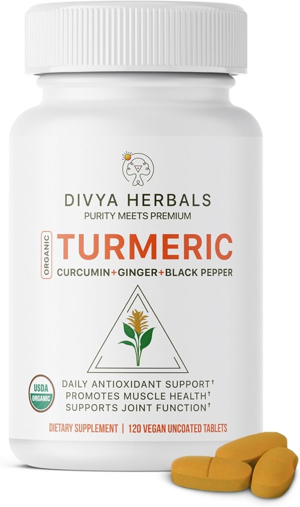 Biologische Kurkuma & Gember + Zwarte Peper - 100% Pure Gehele Wortels, Onbewerkt, Onbedekte, Authentieke Ayurvedische Blend - Ondersteunt Joint Health & Immunity