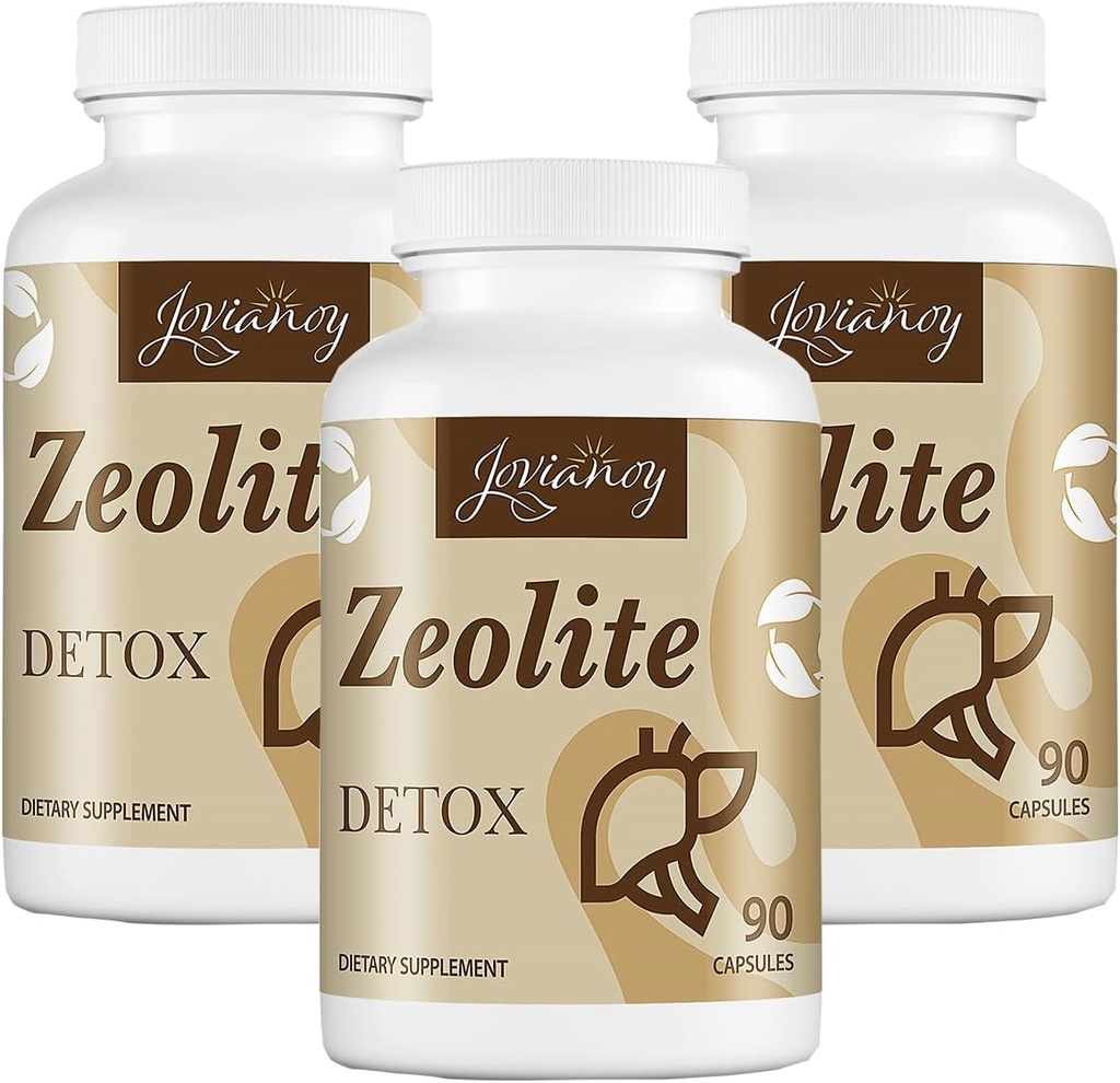 Zeoliet Detox Capsules, Biologische Geactiveerde Charcoal, Bentonite Clay, 1-2 μm Clinoptiloliet, Maximale Absorptie, Gut Liver Detox Reinig Volledige Lichaam voor Vrouwen Mannen, 270 Capsules