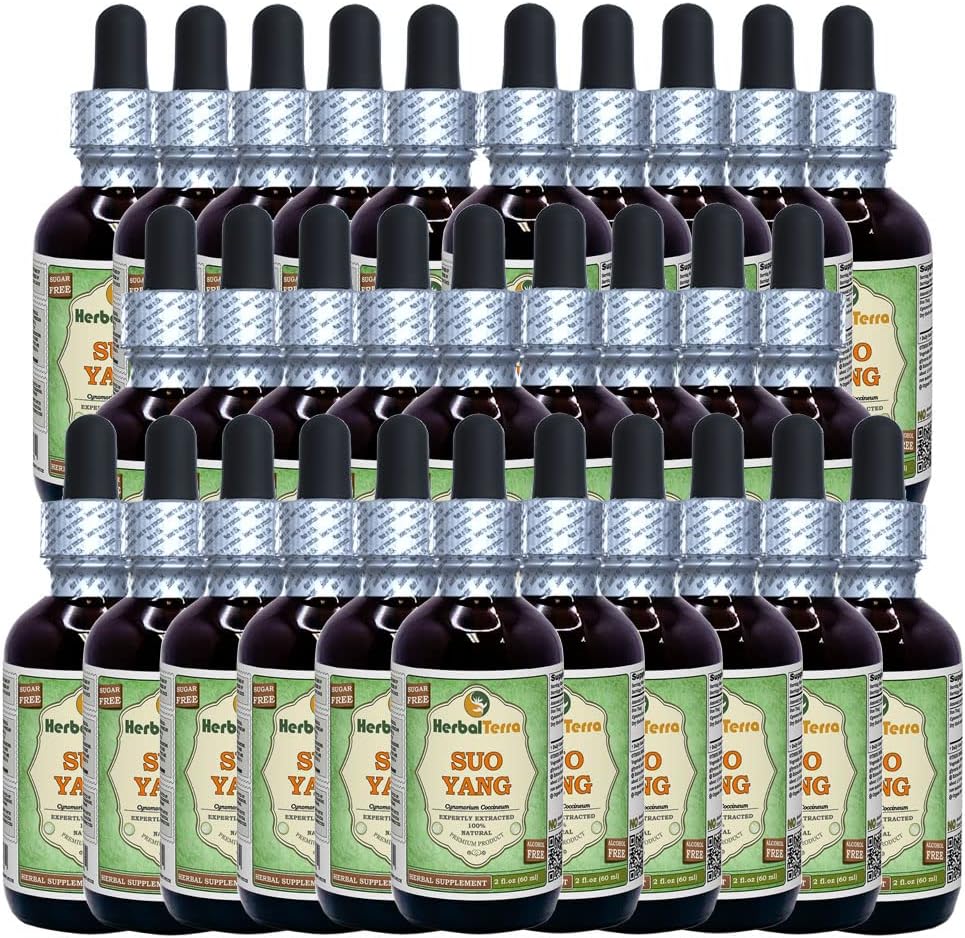 SUO Yang (Cynomium coccineum) Glyceriet, gedroogd kruidenalcoholvrije vloeistofextract (Grote naam: HerbalTerra, Trots gemaakt in USA) 30x2 f.oz (30x60 ml)