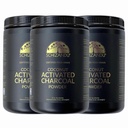 Poudre de charbon biologique activée de charbon naturel, végétalien, biologique, sans OGM - Grande bouteille en poudre de 25 oz - 3pack