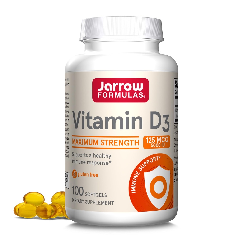 Formules de collants Vitamine D3 125 mcg (5000 UI) - 100 portions (sofgels) - Santé des os, soutien immunitaire et soutien au métabolisme du calcium - Supplément vitamine D - Vitamines D3 - 5000 UI Vitamine D - Sans gluten