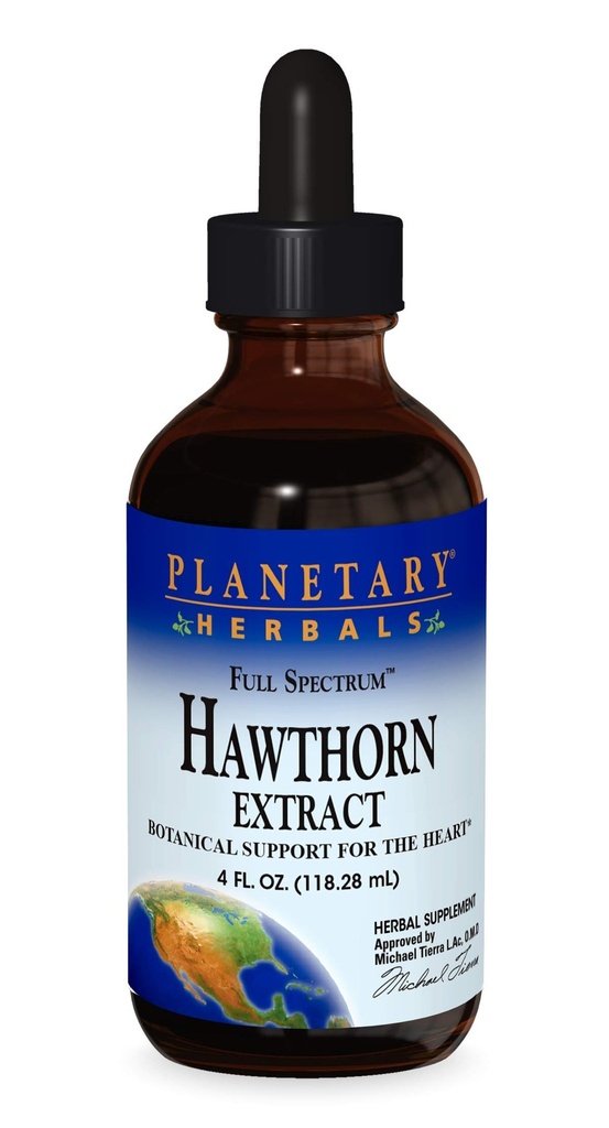 Planetaire kruiden Volledige Spectrum Hawthorn Liquid Extract Supplement, 4 Fluid Ounce