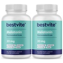BESTVITE Melatonine 20mg (240 Vegetarische Capsules) (120 x 2) - Geen Stearates - Veganistisch - Niet GGO - Glutenvrij