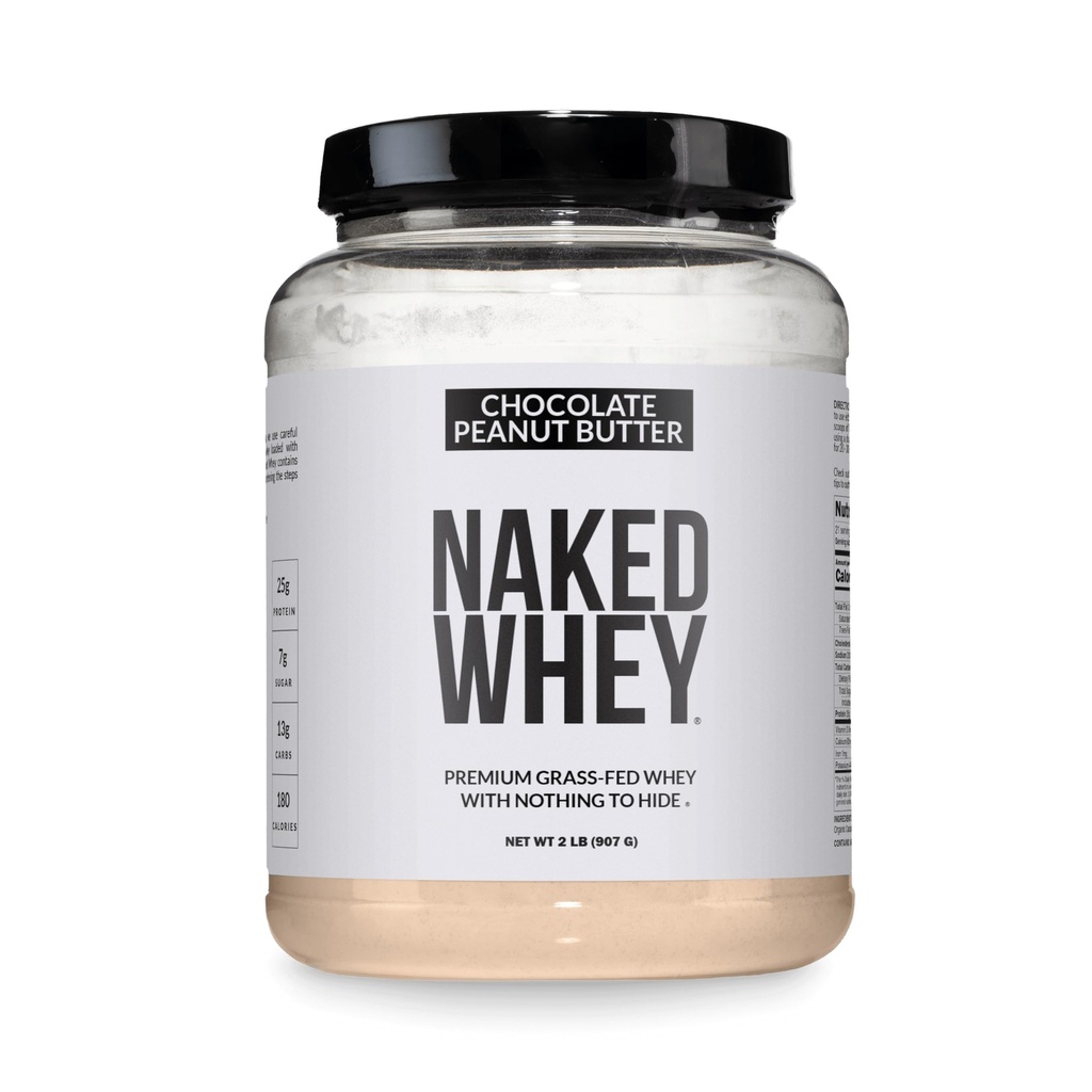 Naked Wei Chocolade Pindakaas Proteïnepoeder, Gras Fed Wei, Geen GGO, Geen soja, en Glutenvrij. Niets Artificieel, Hulp Groei en Herstel - 21 Serven