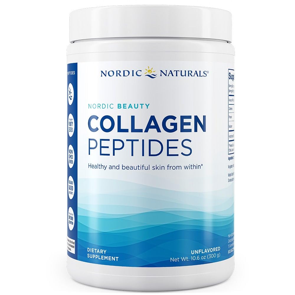 Nordic Naturals Nordic Beauty Collagen Peptiden, Unflavored - 10.6 Ounces - Collageen Supplement voor huidgezondheid en elasticiteit - voor warme en koude dranken - 30 Serven
