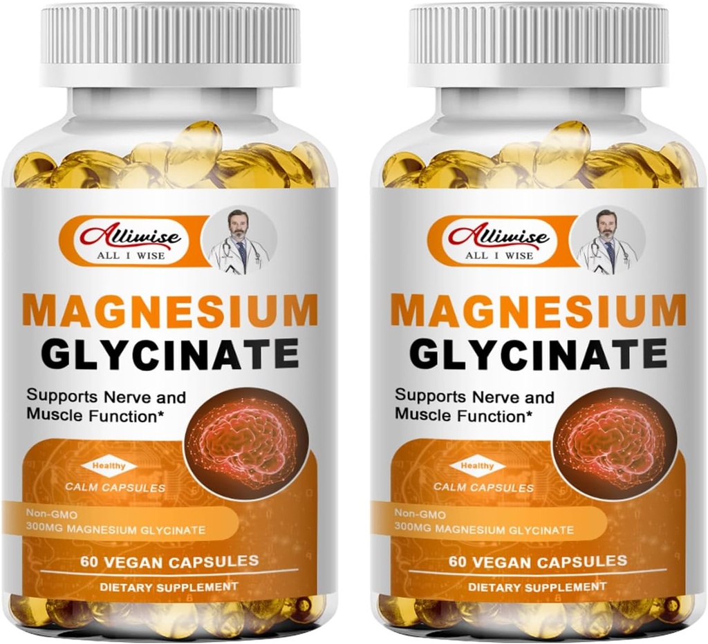 Viervoudige Magnesium Complex Capsules 600 mg, Blend met Magnesium Glycinate 300 mg, Taurate & Matale voor spieren, slaap, rust, & energie, Multivitaminen voor hoge absorptie, Vegan, Non-GMO