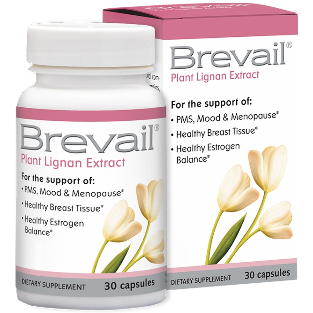 Gélules d'extrait de lignan de la plante Brevail, supplément proactif pour la santé du sein avec 50 mg de Lignans de SDG provenant de coques de graines de lin pour équilibre œstrogène sain et pilules de soutien de l'humeur du SPM, 30 Nombre