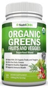 Capsules Super Greens Biologique - Suppléments Fruits et Légumes - 120 Compte - 28 USDA Ingrédients Bio & Vegan Premium - Mélange Superfood pour la santé immunitaire, la digestion et l'énergie - Vitamines alimentaires entières