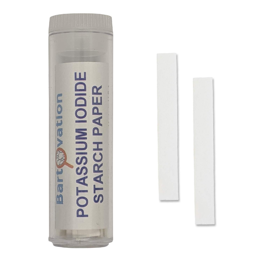 Kaliumjodide Zetmeel Oxidator Test Paper [Vial of 100 Strips] voor Chloor, jodium en peroxide detectie - NIET voor het testen van het lichaam