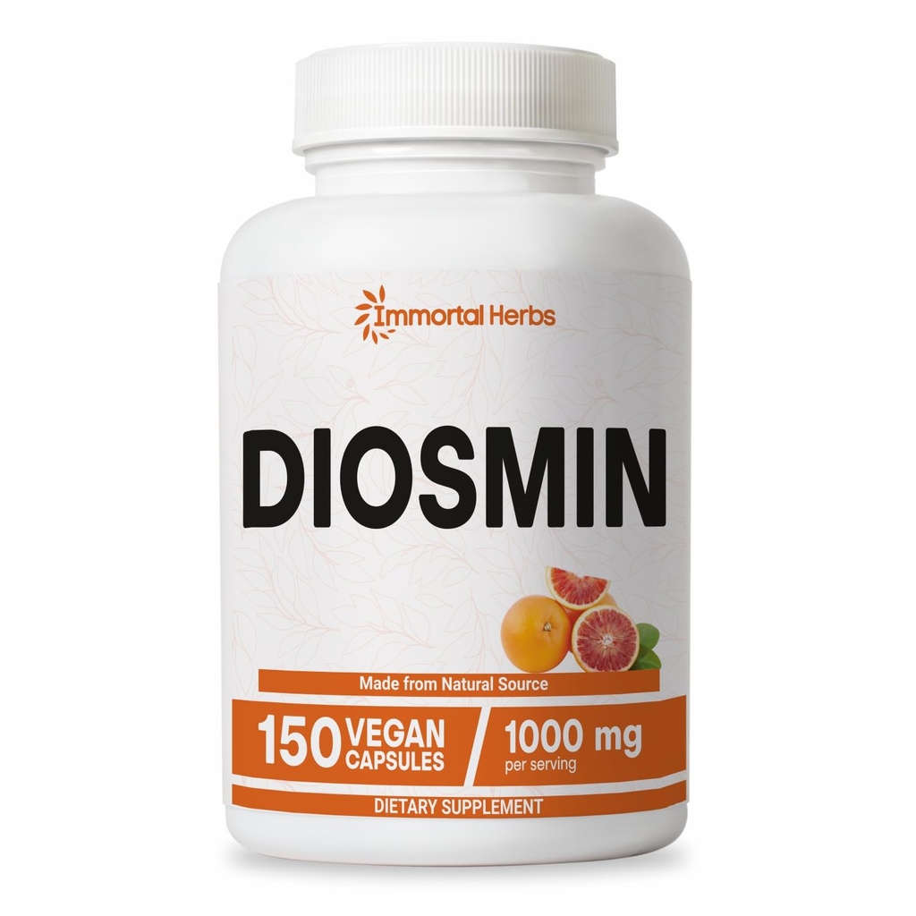 Pure Diosmin 1000mg Complex Formula, 150 Capsules, Citrus Bioflavonoïden Rich Fruit Extract, 100% vegetarisch, niet-GMO & Glutenvrije Diosmin Supplement