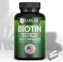 FabLab Biotin 10000 mcg Vitaminen met collagen, Keratine voor vrouwen en mannen - Biotine Hair Skin Nails Supplement voor haar, huid en nagels Wellness - Made in USA, 120 Capsules
